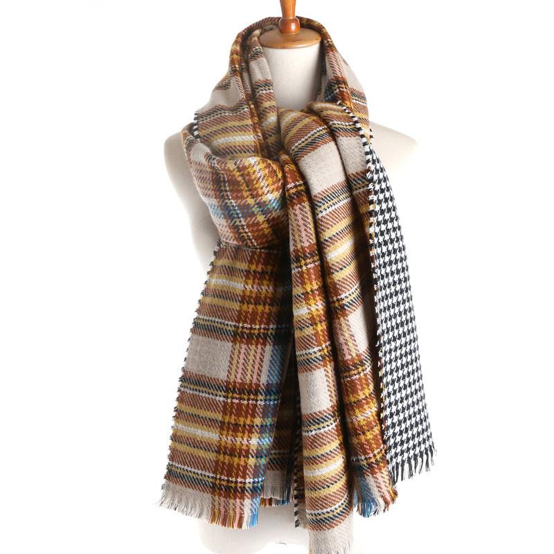 Cashmere Winter Plaid Double-Sided Soft Scarf