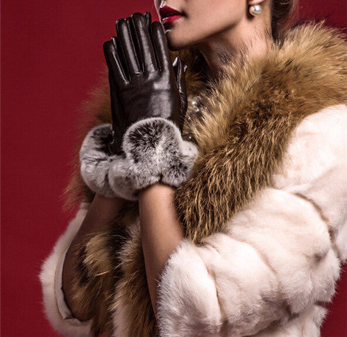 PU Leather Winter Gloves For Women - Zorket