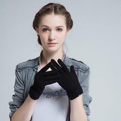 Pretty Stylish Knitting Wool Full Finger Gloves - Zorket