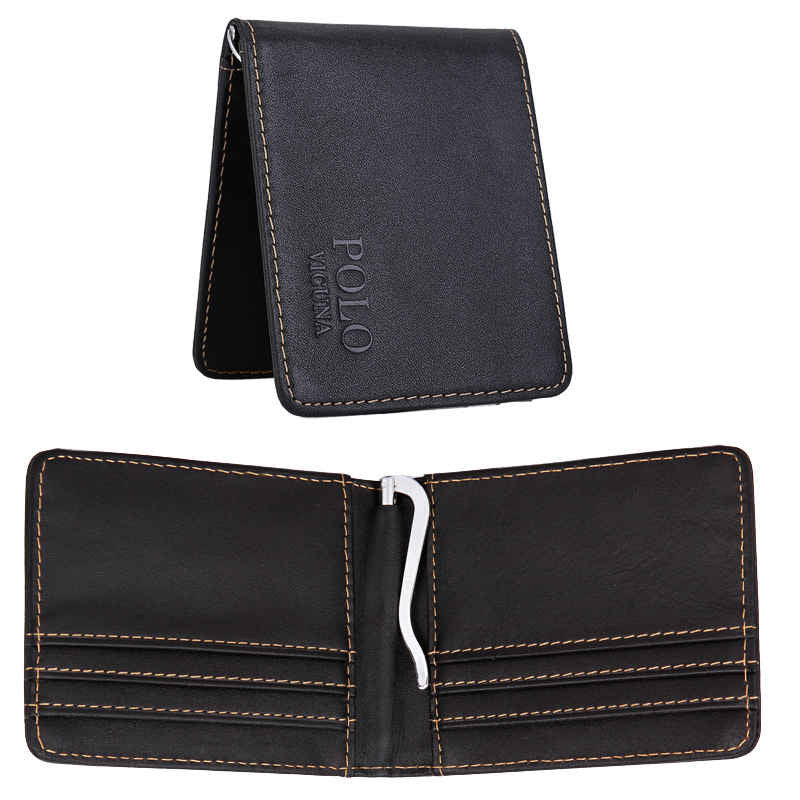 Solid Genuine Leather Men's Money Clip Wallet - Zorket