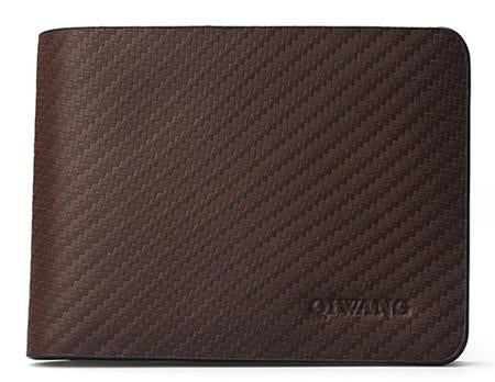 Real Leather Men's Wallet With Carbon Pattern