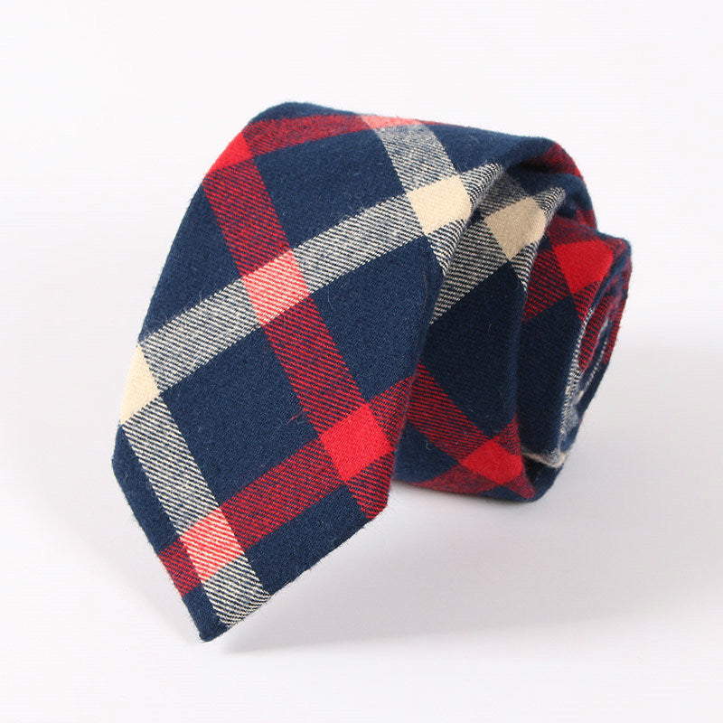 Cotton Plaid Stripe Men's Necktie - Zorket