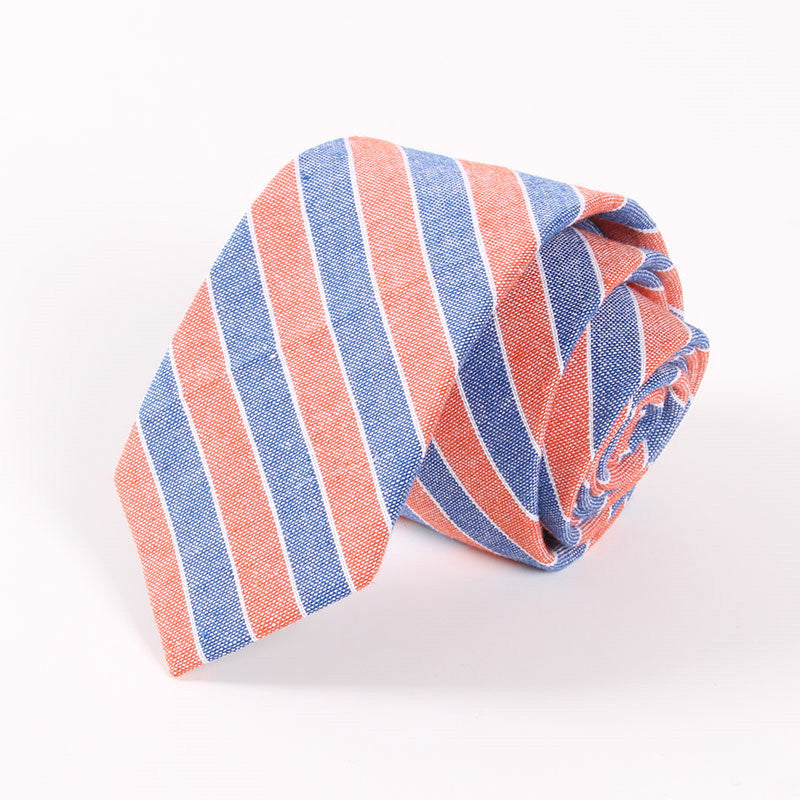 Cotton Plaid Stripe Men's Necktie - Zorket
