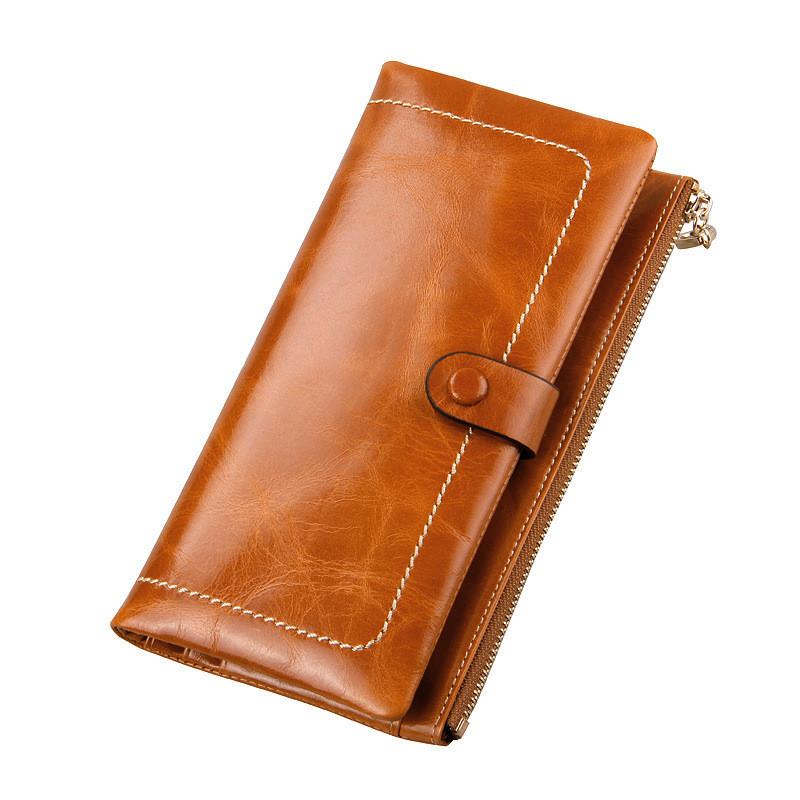 Fashion Genuine Leather Women's Luxury Long Wallet Purse Card Holder