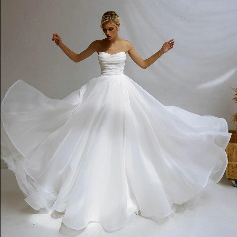 Women's A-Line Sleeveless Wedding Dress