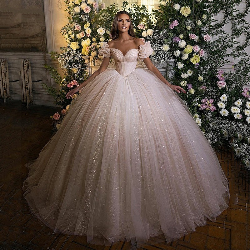 Women's Glitter Tulle Wedding Dress