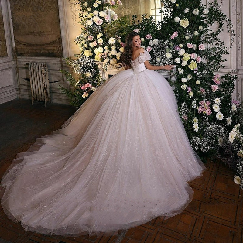 Women's Glitter Tulle Wedding Dress