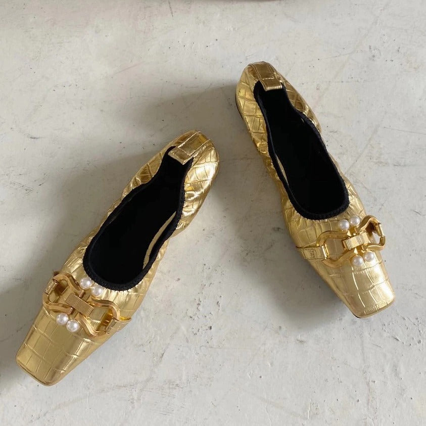 Women's Vintage Square Toe Flat Shoes