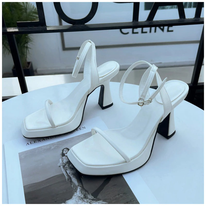 Women's Summer Platform Square High Heel Sandals | Gladiator Shoes
