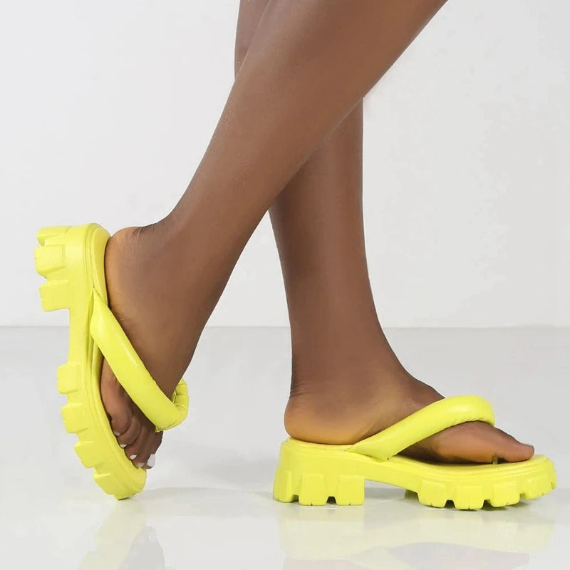 Women's Colorful Platform Flip Flop