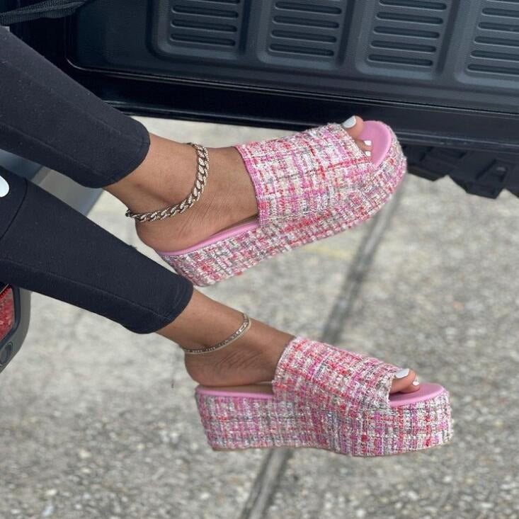 Women's Large Size Open Toe Platform Sandals | Slippers